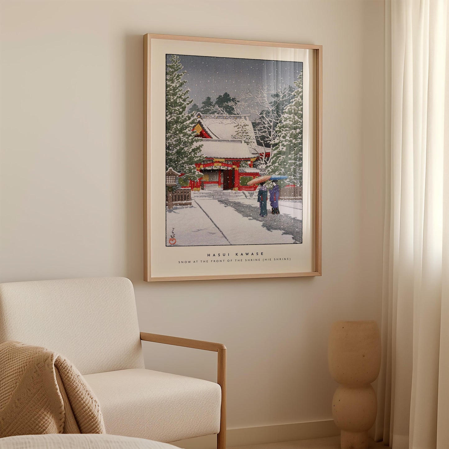 Hasui Kawase - Snow At The Front of the Temple, Hie Shrine Print