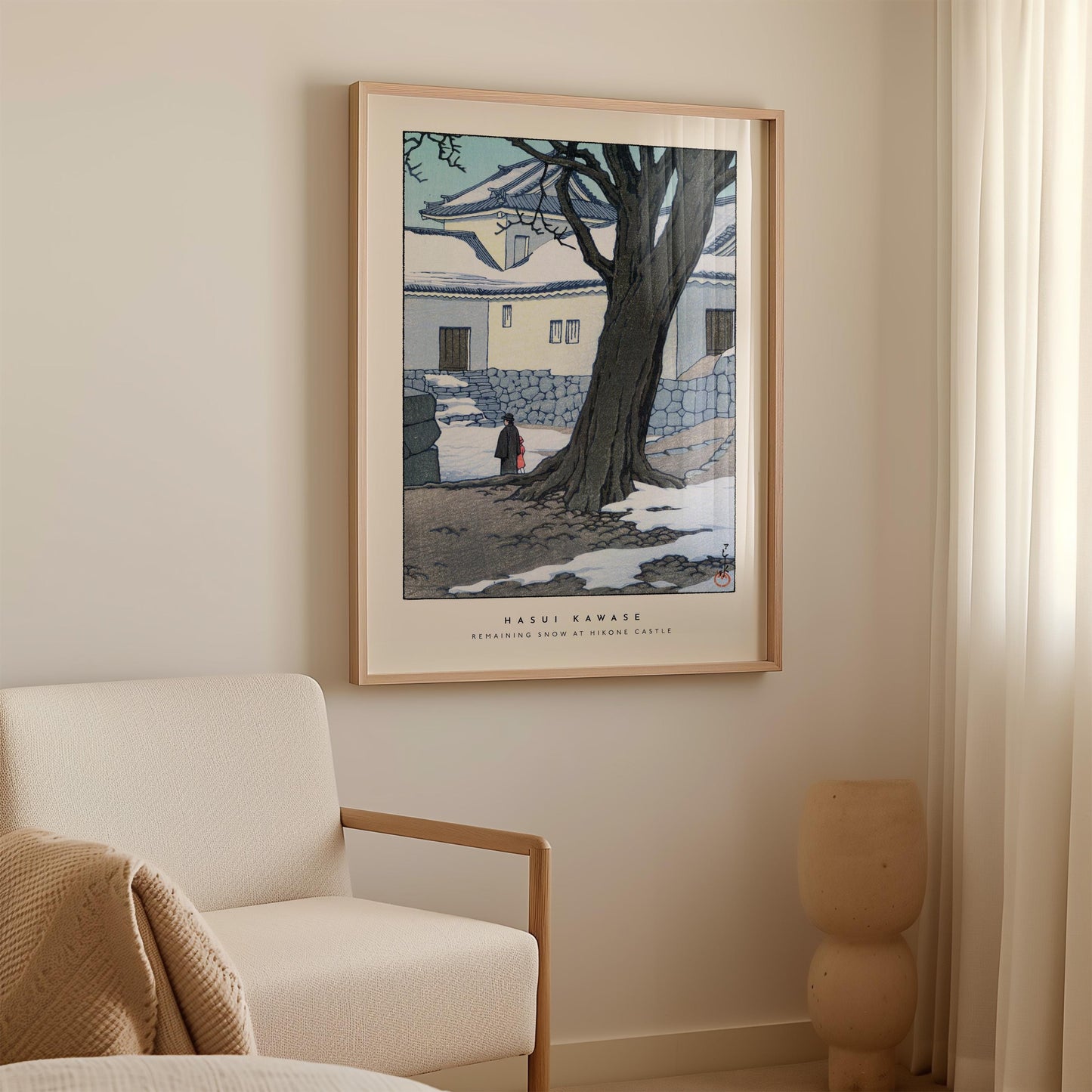 Hasui Kawase - Remaining Snow At Hikone Castle Print