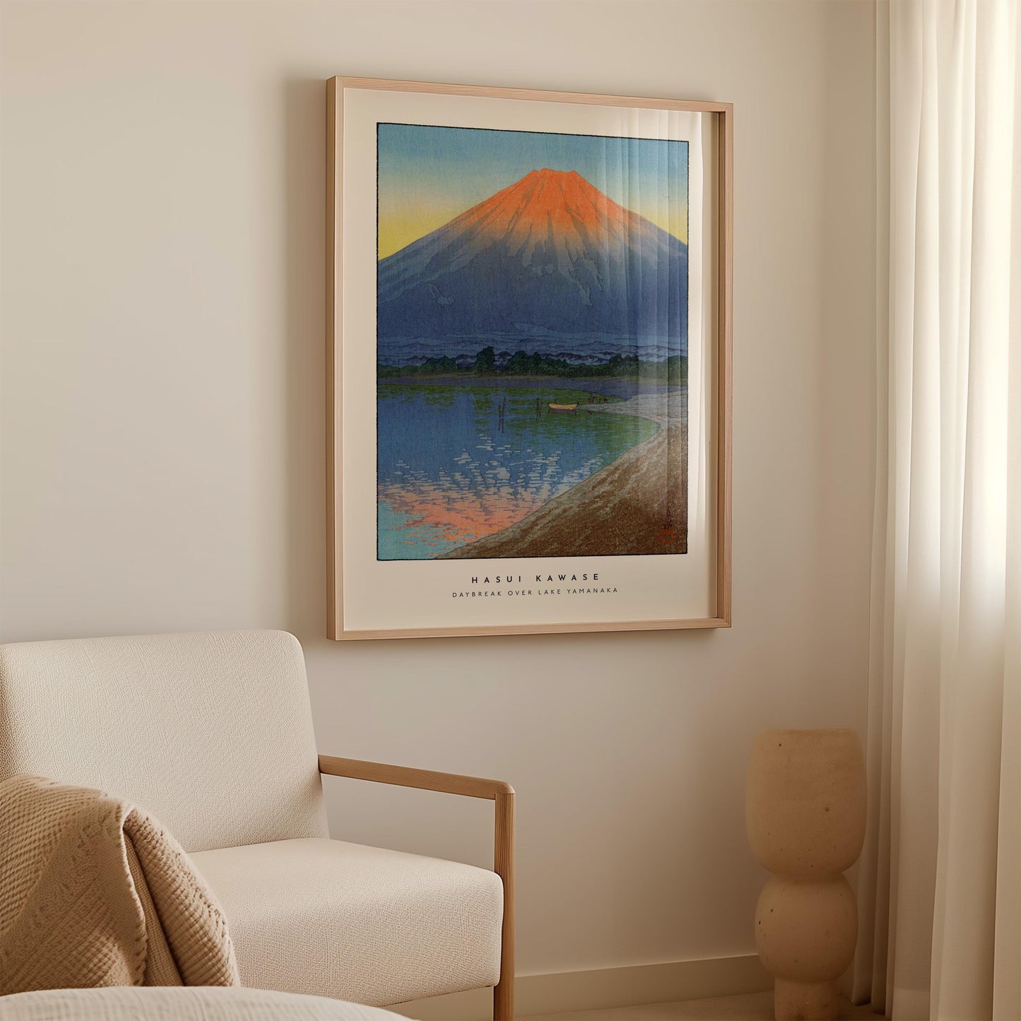Hasui Kawase - Daybreak Over Lake Yamanaka Print