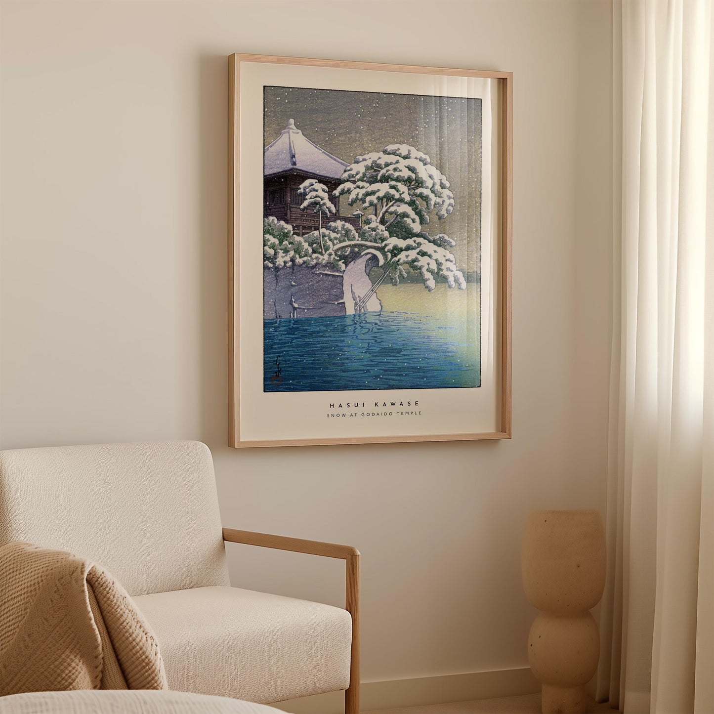 Hasui Kawase - Snow At Godaido Temple Print