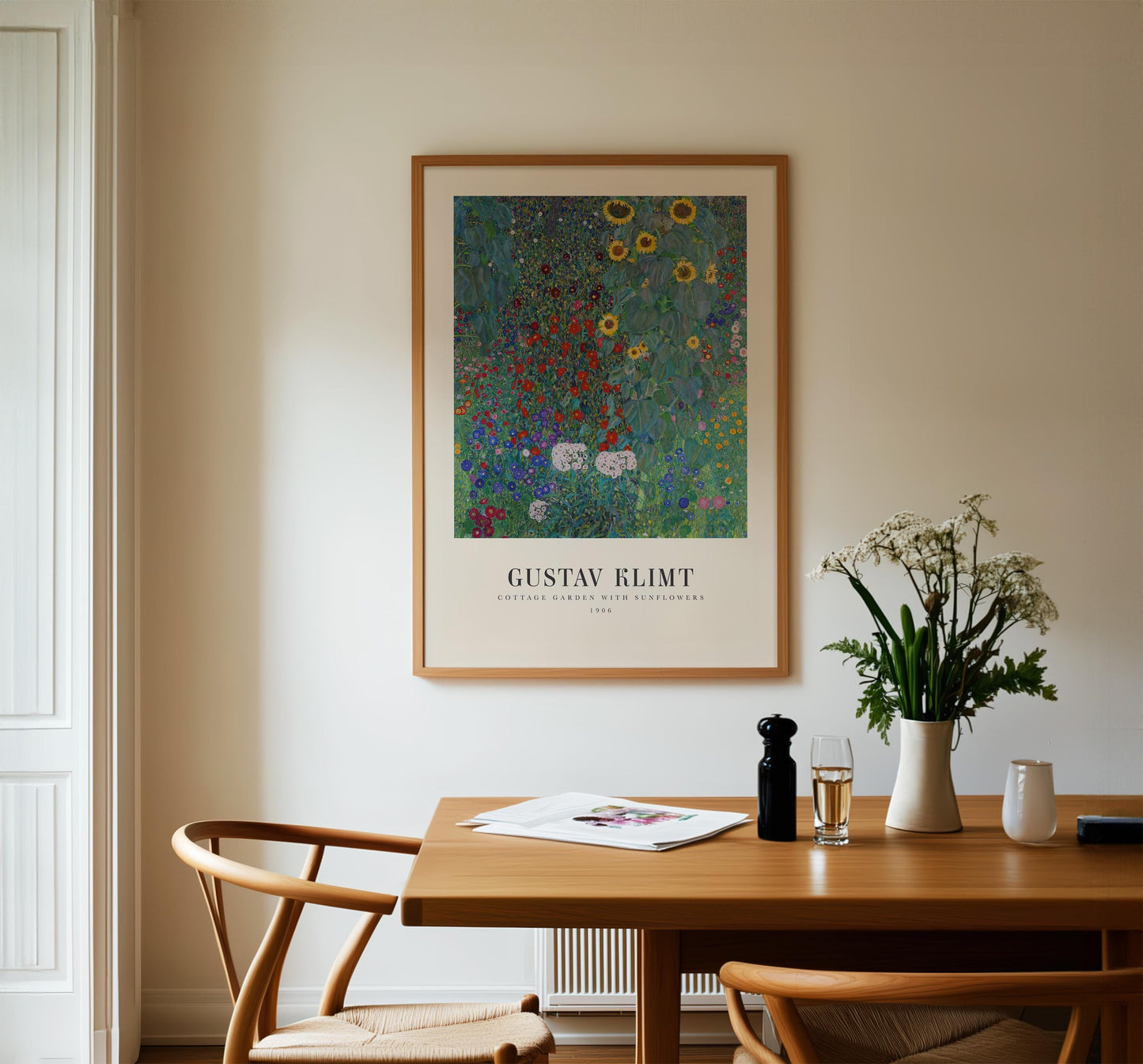 Gustav Klimt - Cottage Garden with Tall Sunflowers Print