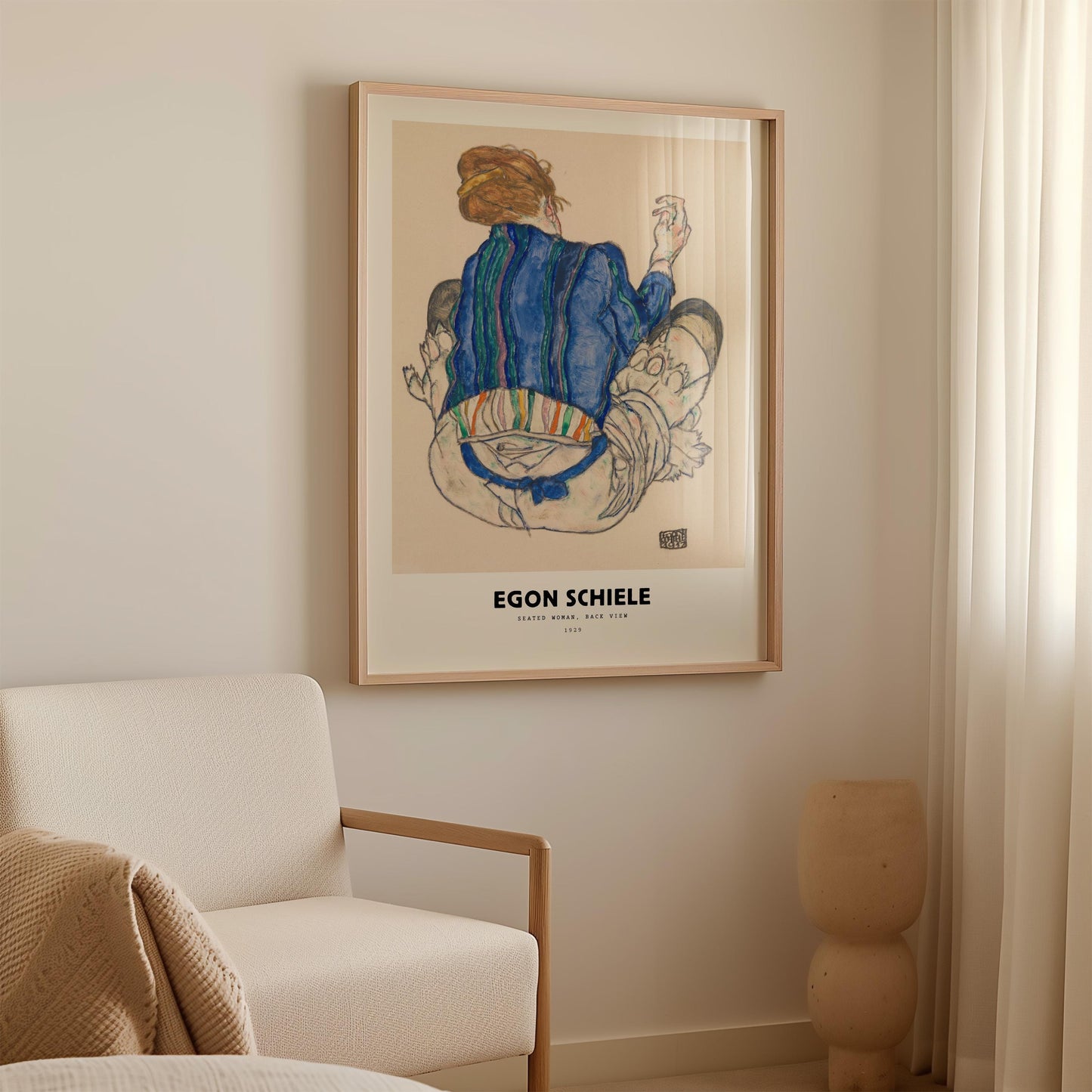 Egon Schiele - Seated Woman, Back View Print