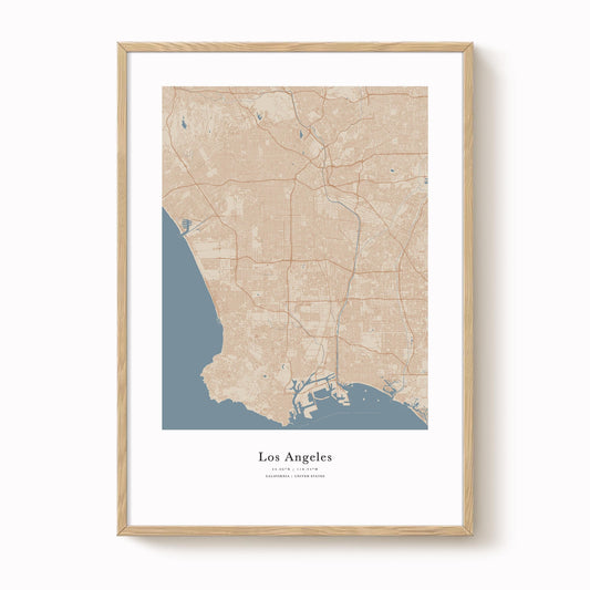 Los Angeles City Map Print