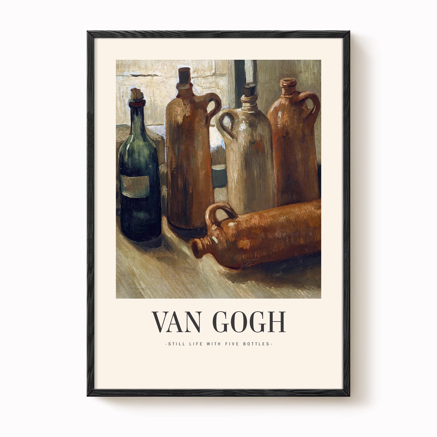 Van Gogh - Still Life with Five Bottles Print