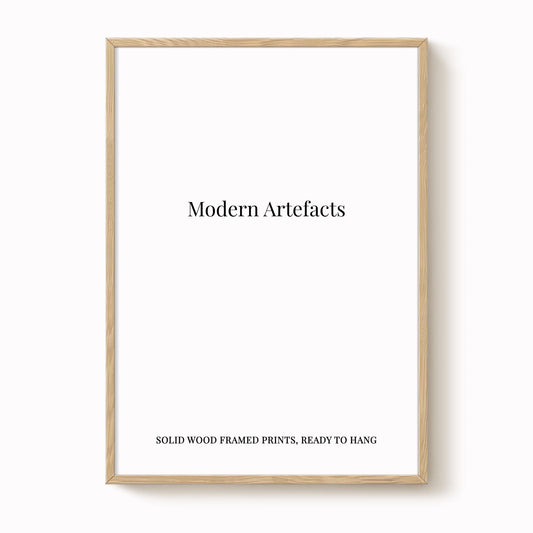 The image is a simple, unadorned white frame with the text "Modern Artifacts" printed on it.