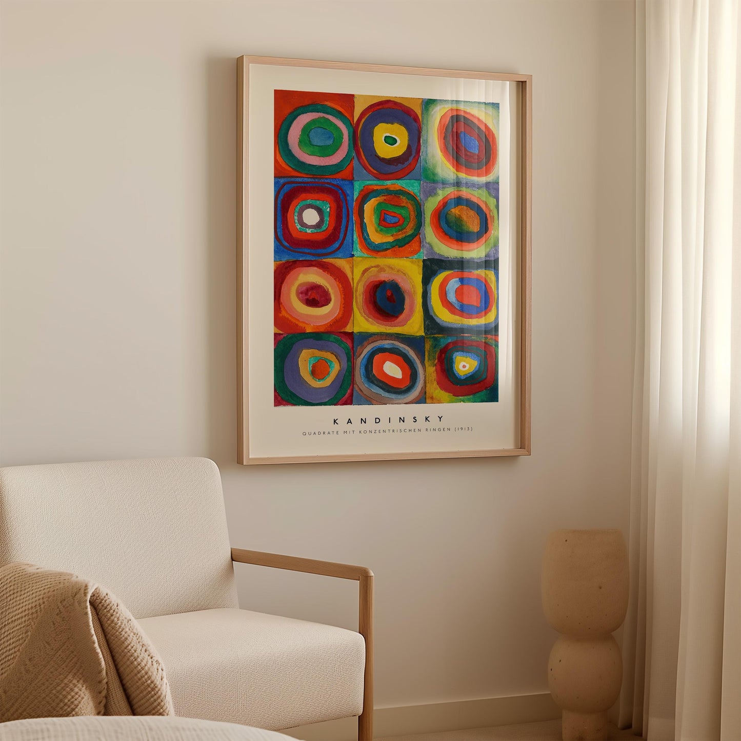 Kandinsky - Quadrate mit konzentrischen Ringen Print