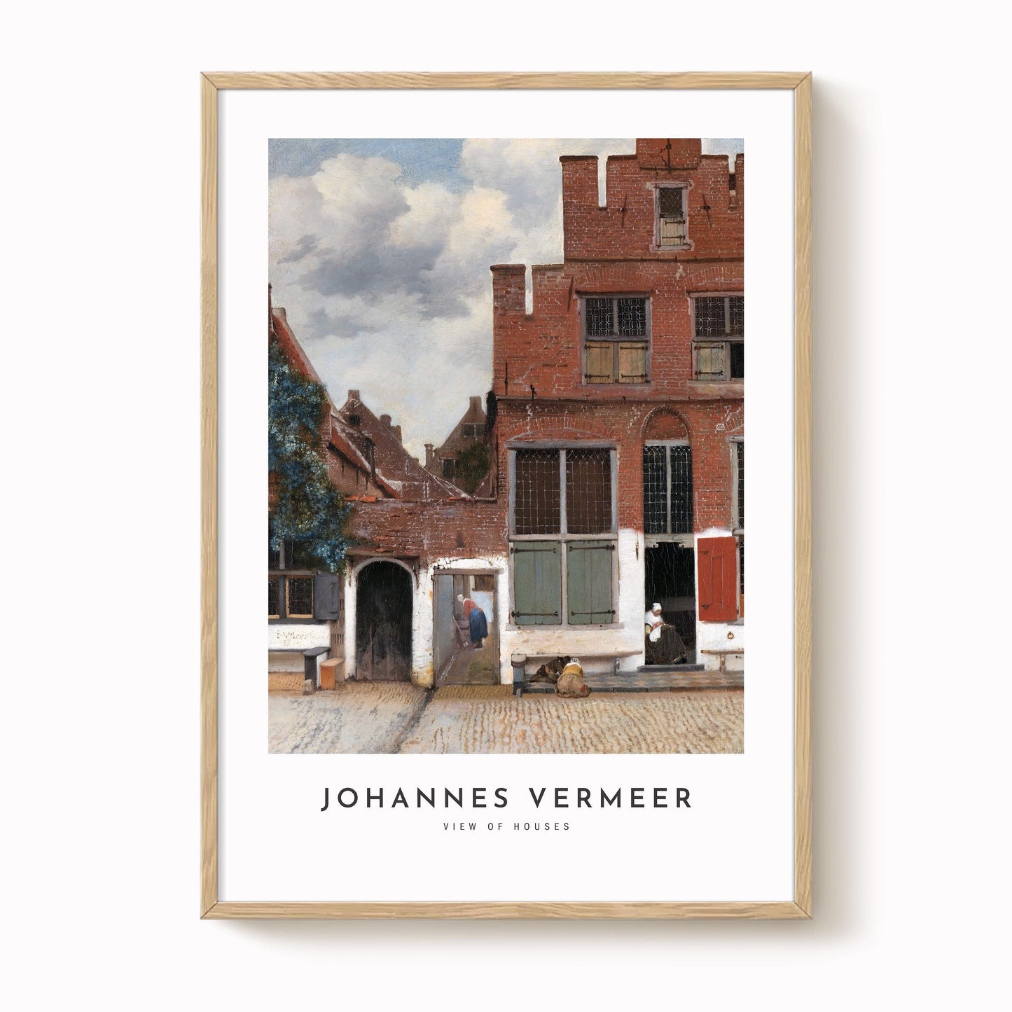 Johannes Vermeer -  View of Houses in Delft, Known as ‘The Little Street Print