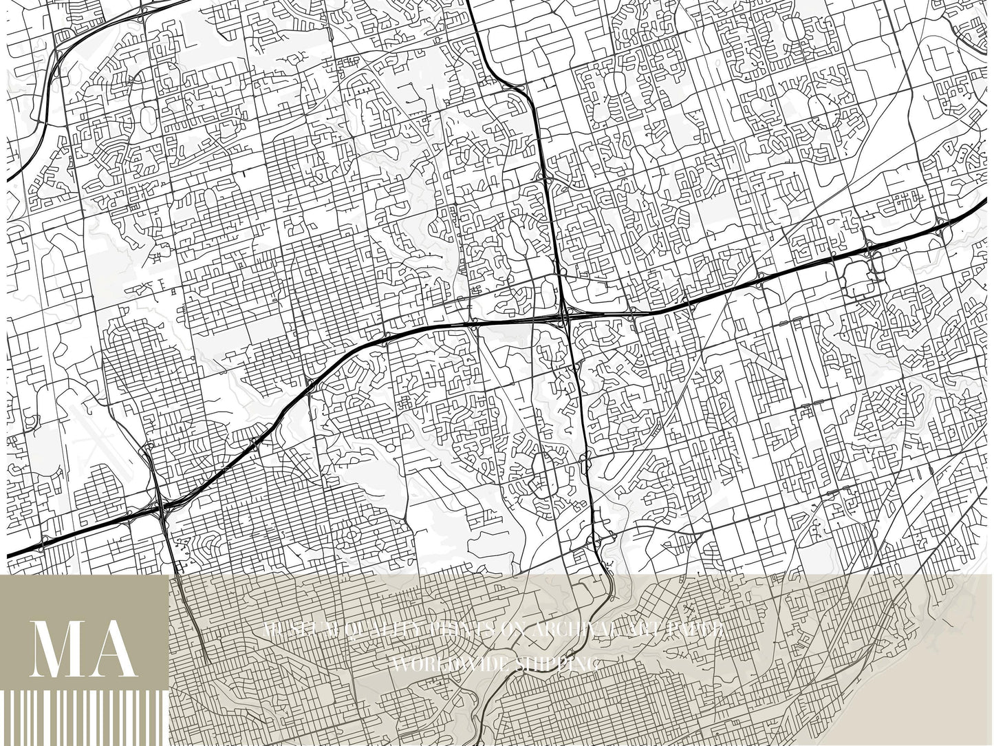 Toronto City Map Print