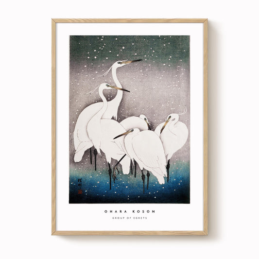 Ohara Koson - Group of Egrets Print
