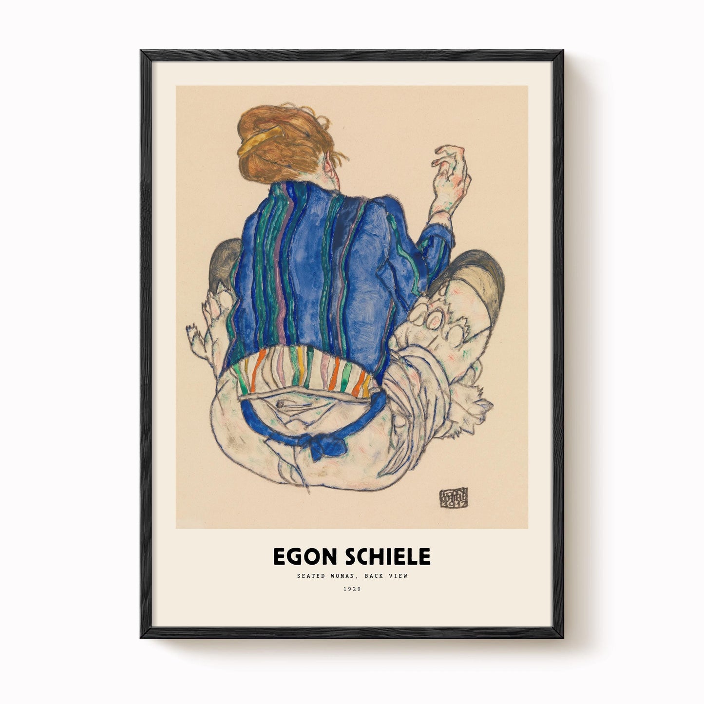 Egon Schiele - Seated Woman, Back View Print