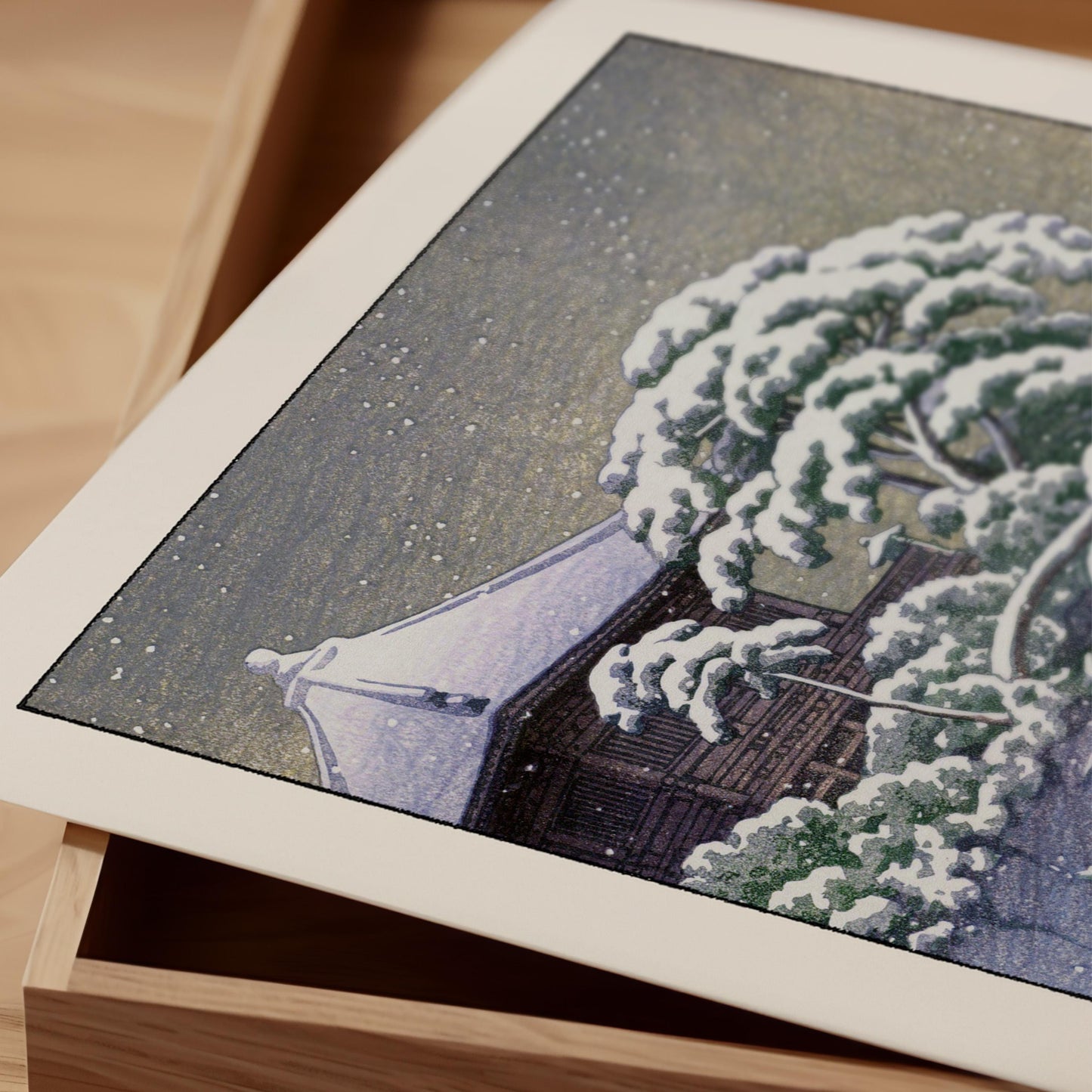 Hasui Kawase - Snow At Godaido Temple Print
