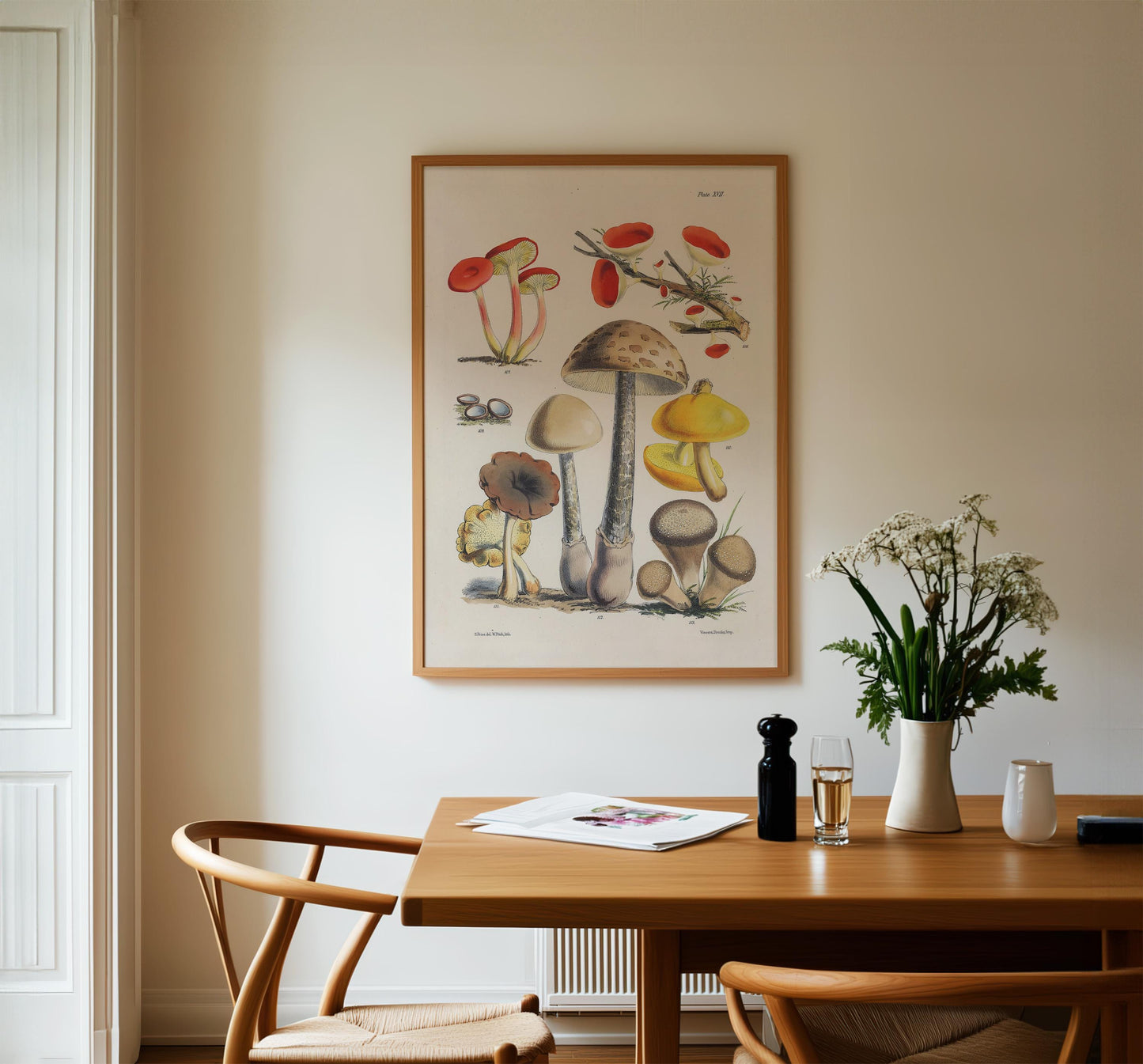 Antique Mushroom Study Art Print