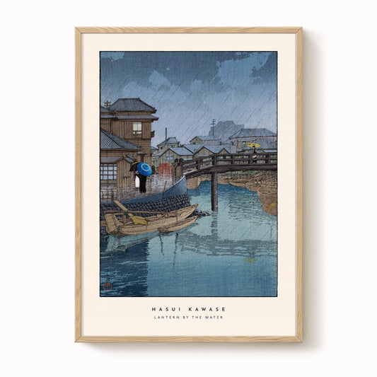 Hasui Kawase - Lantern By The Water Print