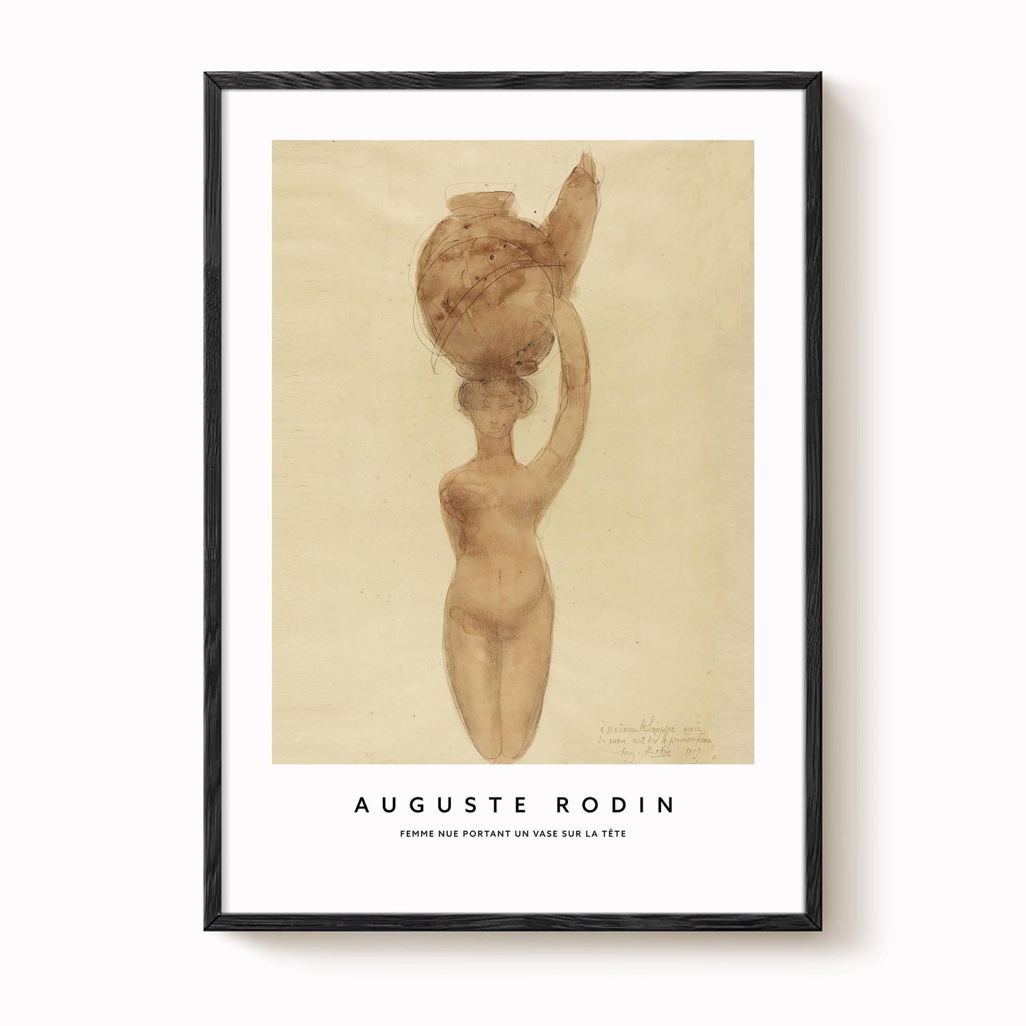 Auguste Rodin - Nude Woman Carrying Vase on Head Print