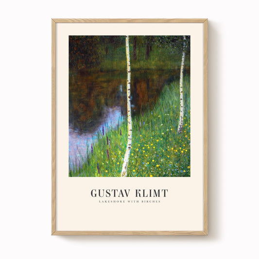 Gustav Klimt - Lakeshore with Birches Print
