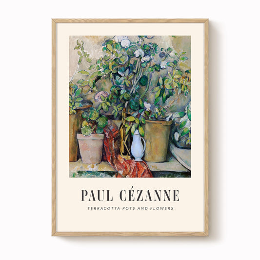Cézanne - Terracotta Pots and Flowers Print