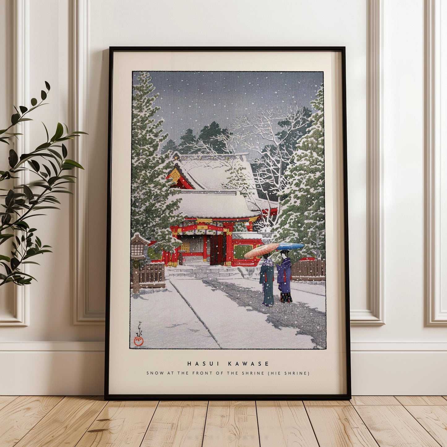 Hasui Kawase - Snow At The Front of the Temple, Hie Shrine Print