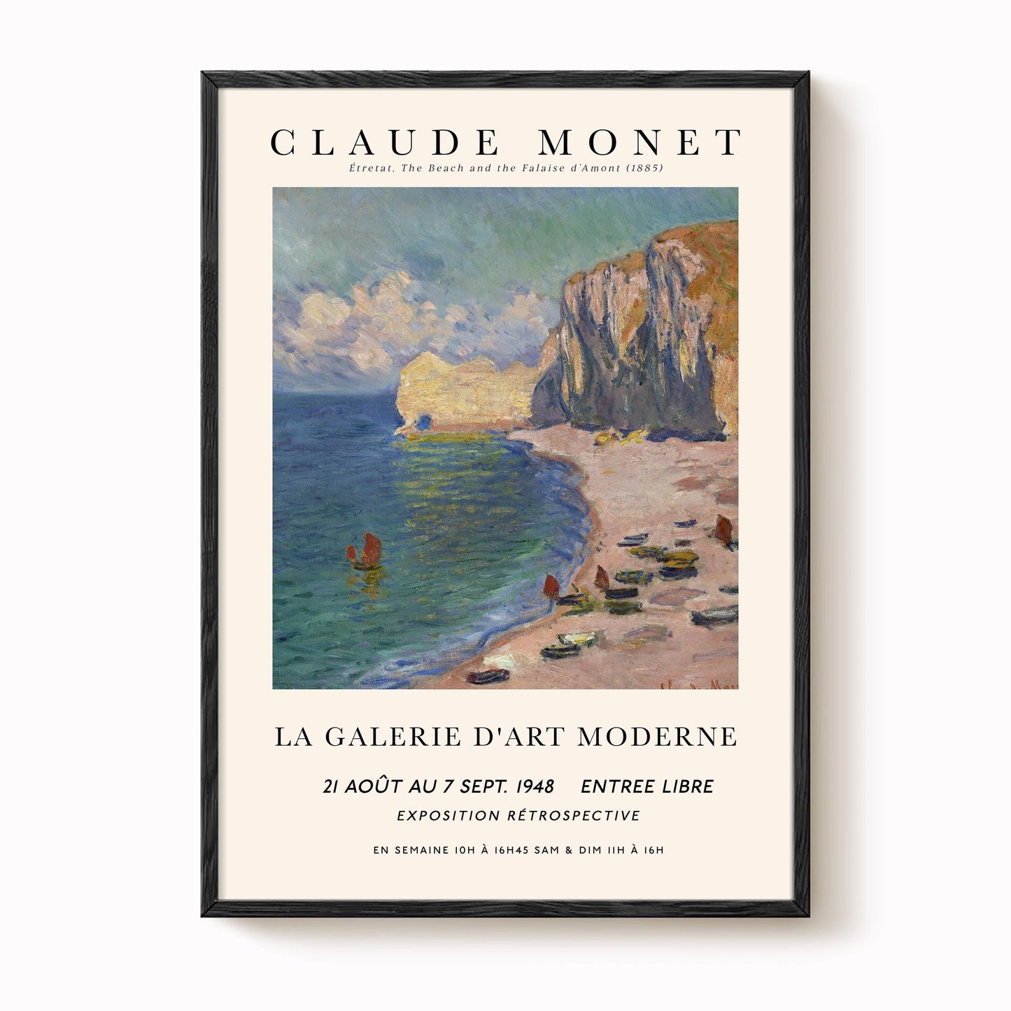 Monet - Beach at Étretat Print