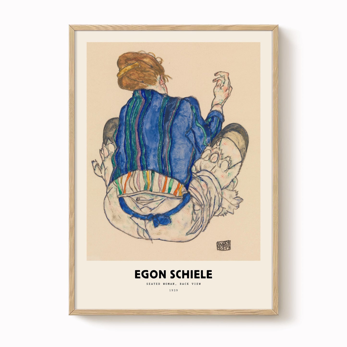 Egon Schiele - Seated Woman, Back View Print