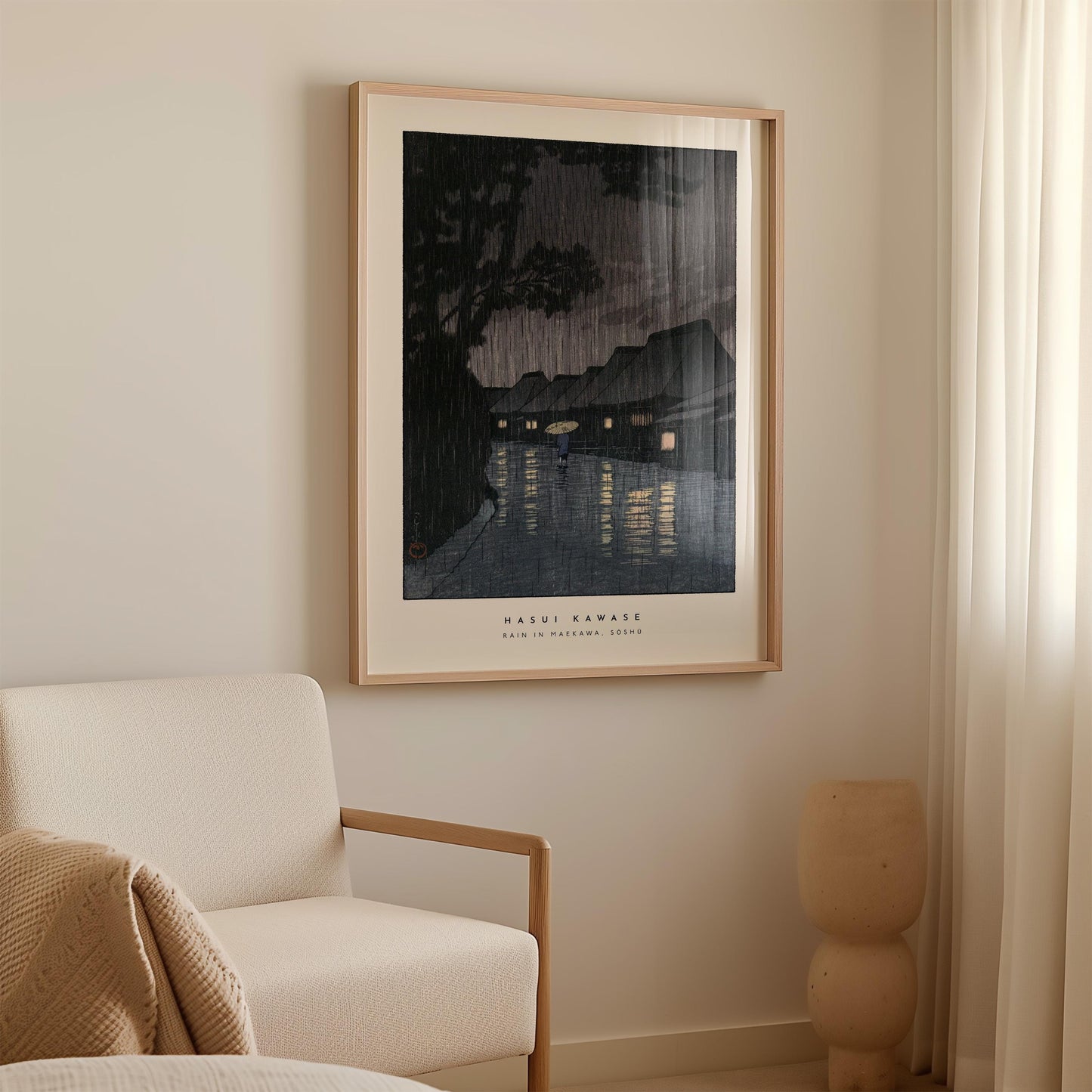 Hasui Kawase - Rain in Maekawa Print