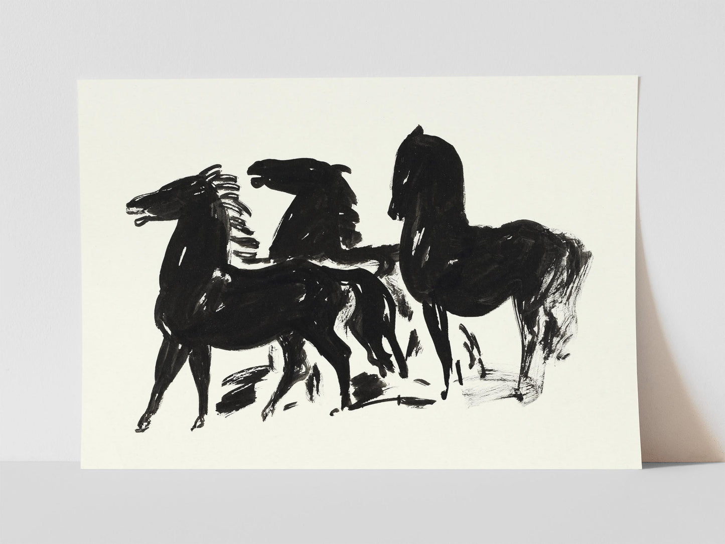 Leo Gestel - Three Black Horses Print
