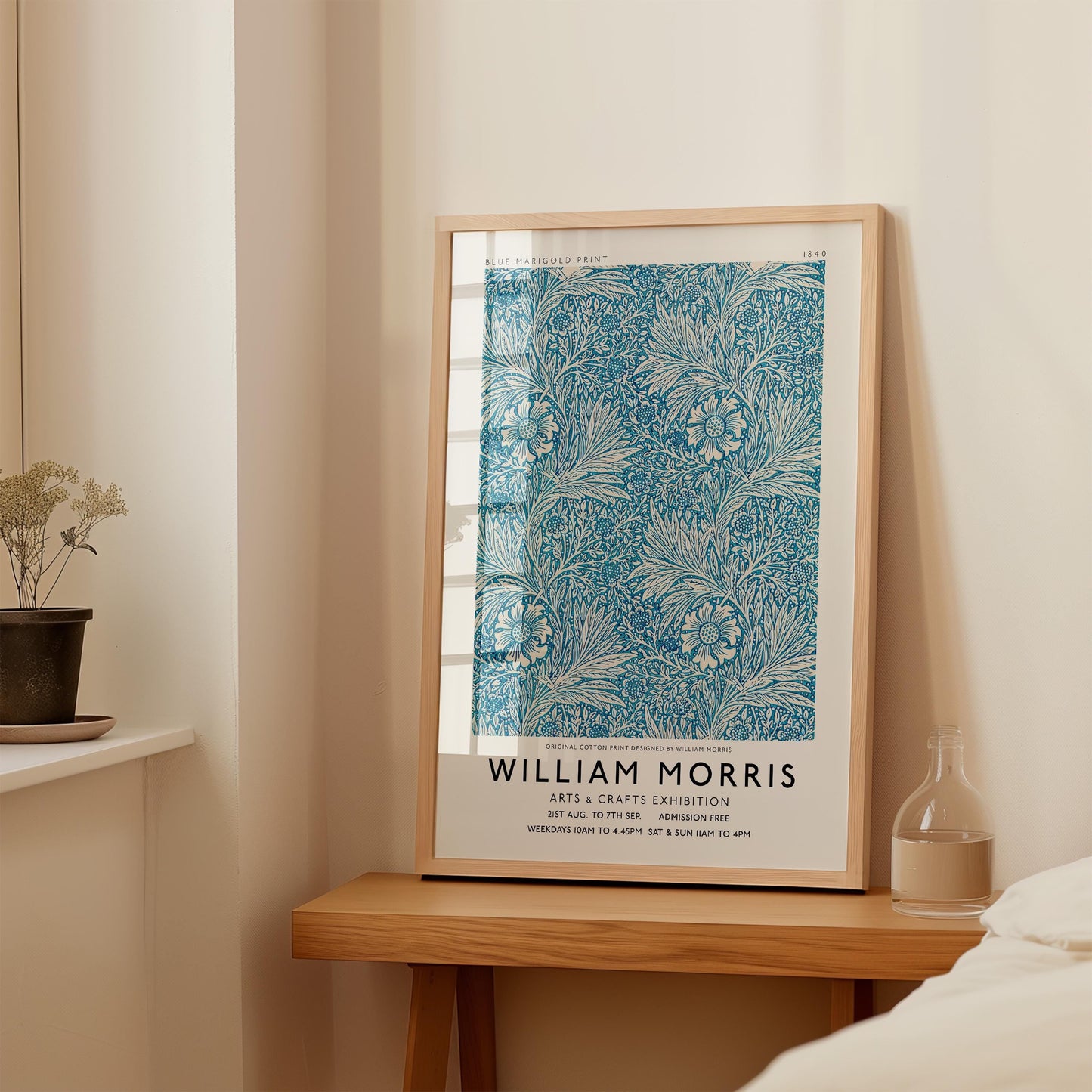 William Morris - Blue Marigold Pattern Print