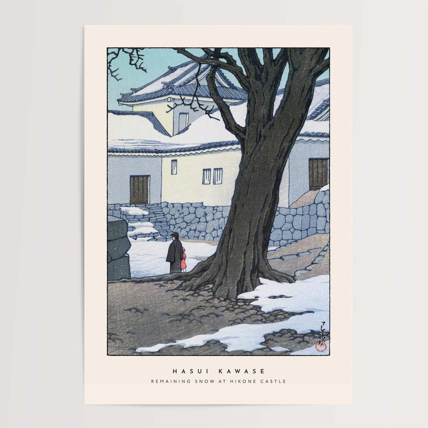 Hasui Kawase - Remaining Snow At Hikone Castle Print