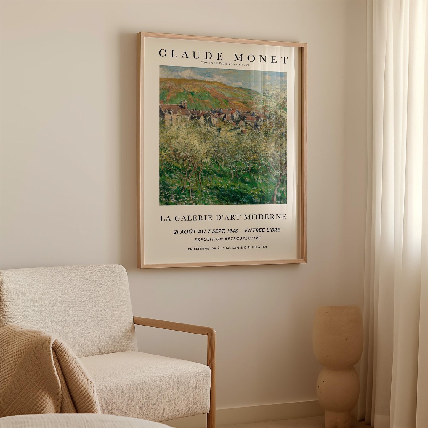 Monet - Flowering Plum Trees Print
