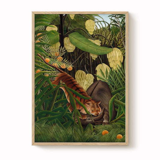 Henri Rousseau - Tiger vs Buffalo Print