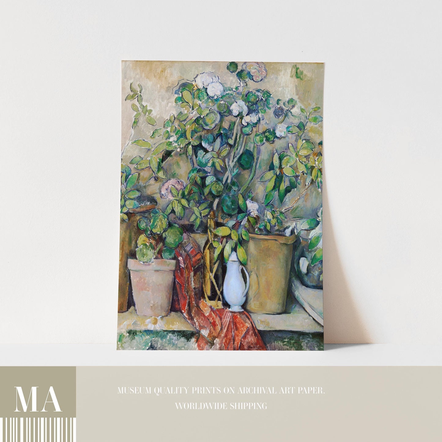 Cezanne - Terracotta Pots and Flowers Print