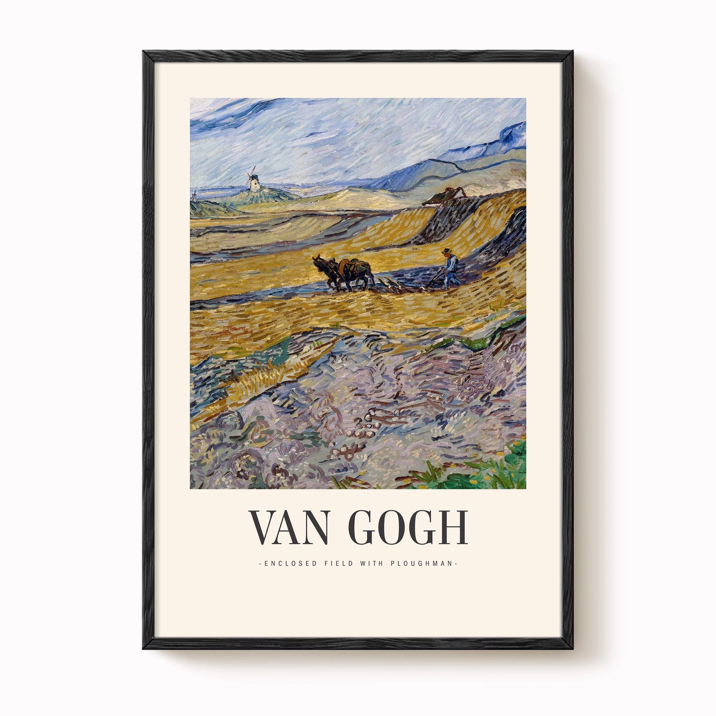 Van Gogh - Enclosed Fields with Ploughman