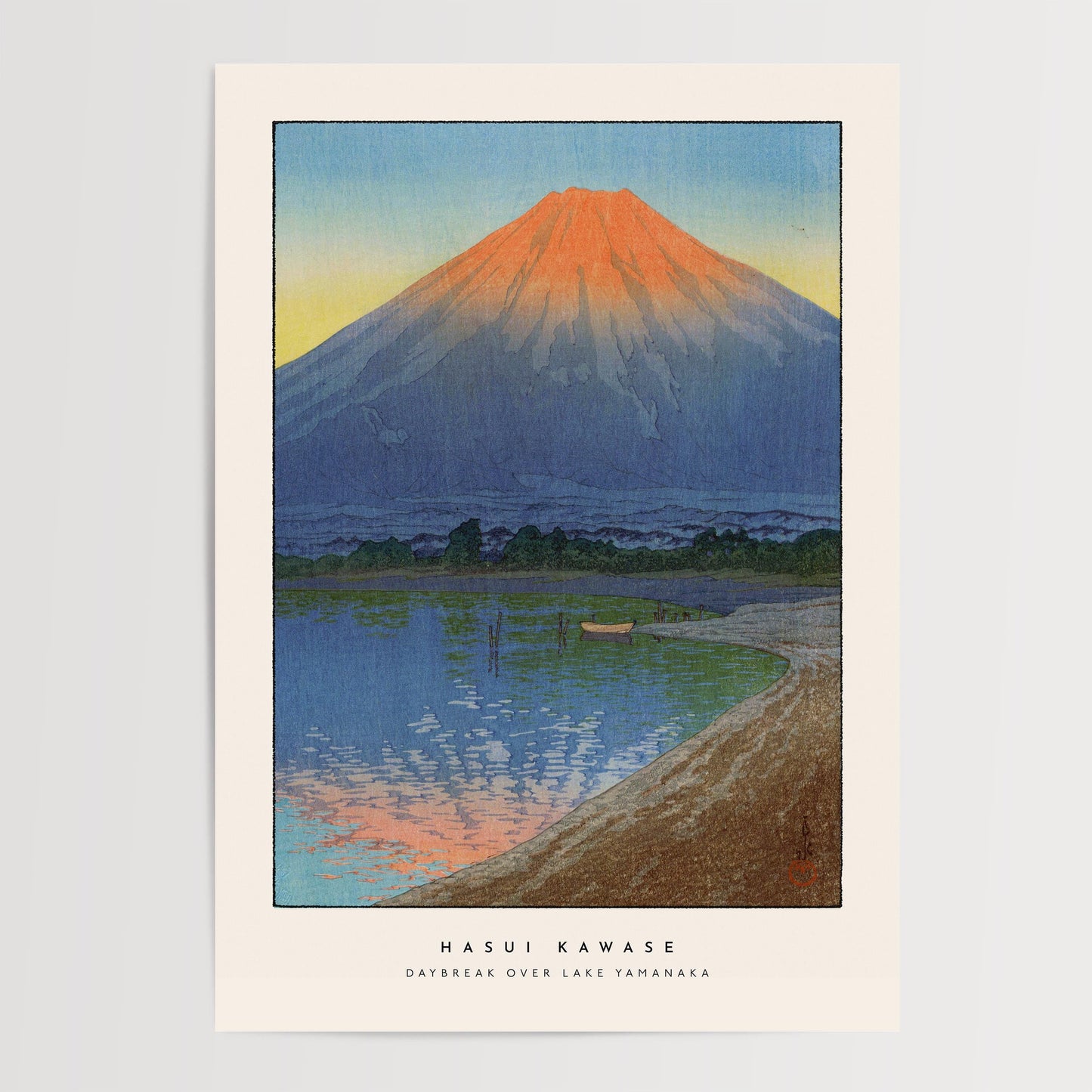 Hasui Kawase - Daybreak Over Lake Yamanaka Print