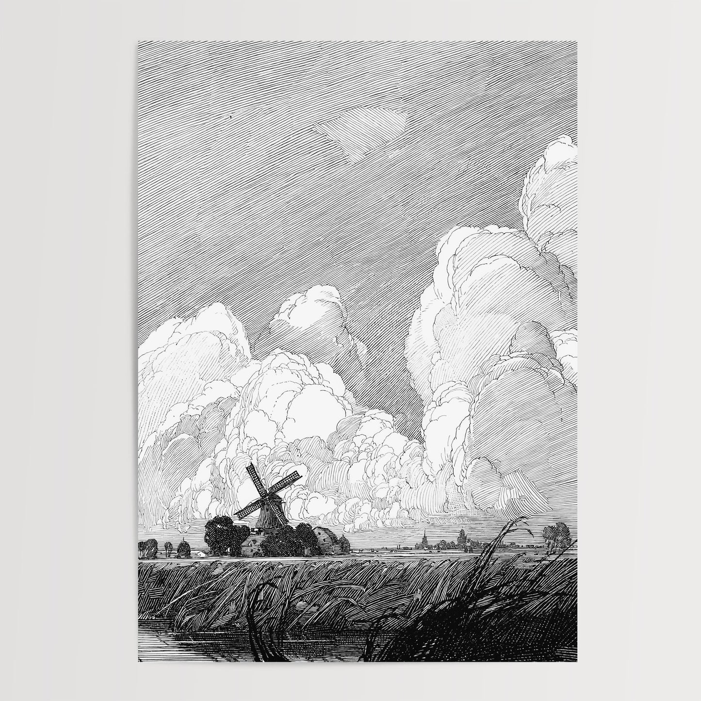 Franklin Booth - Windmill Art Print