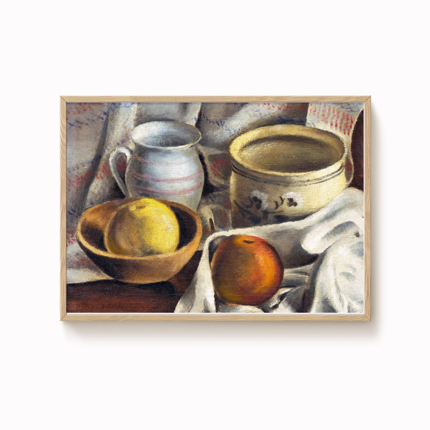 Mikuláš Galanda - Still Life with Ceramic Pots and Apples Print