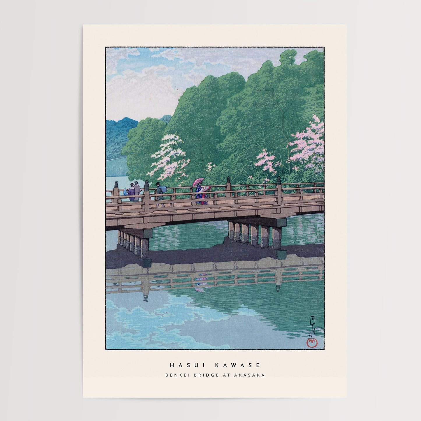 Hasui Kawase - Benkei Bridge At Akasaka Print