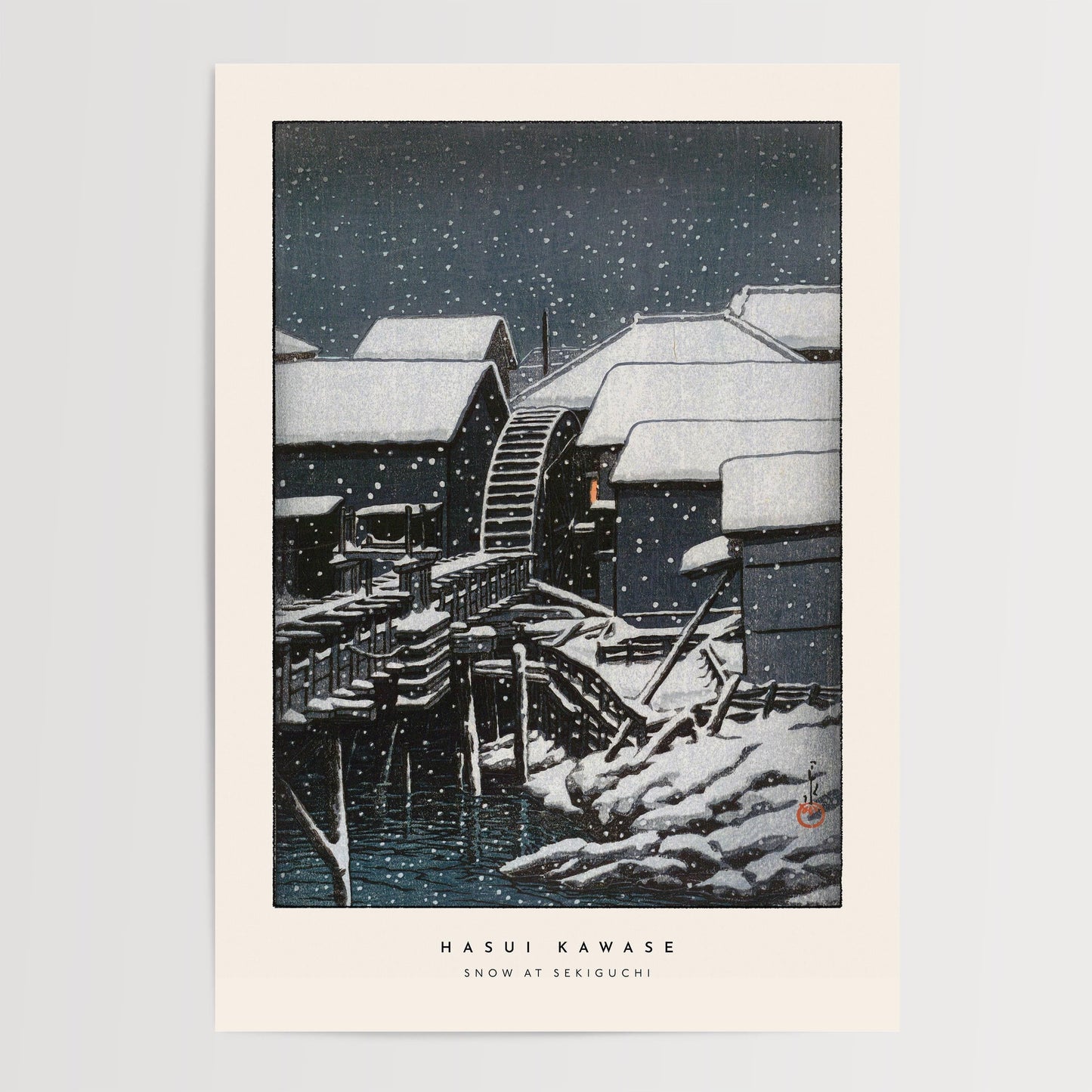 Hasui Kawase - Snow At Sekiguchi Print