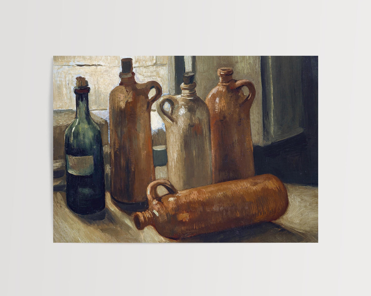 Van Gogh - Still Life with Five Bottles Print