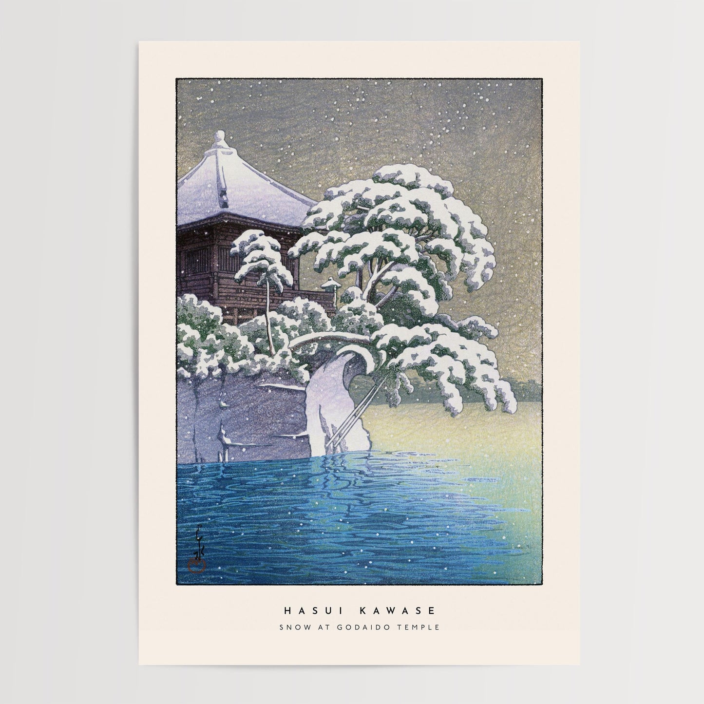 Hasui Kawase - Snow At Godaido Temple Print