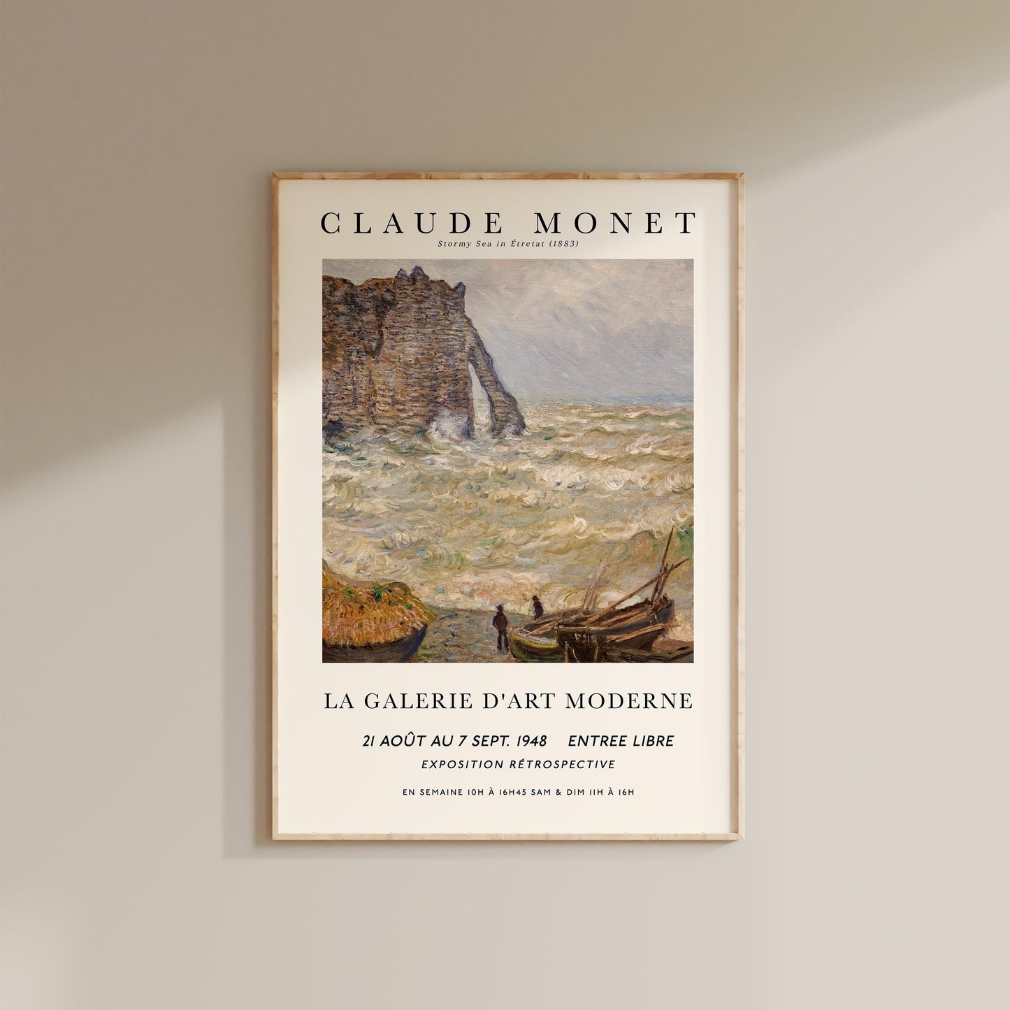 Monet - Stormy Sea at Étretat Print