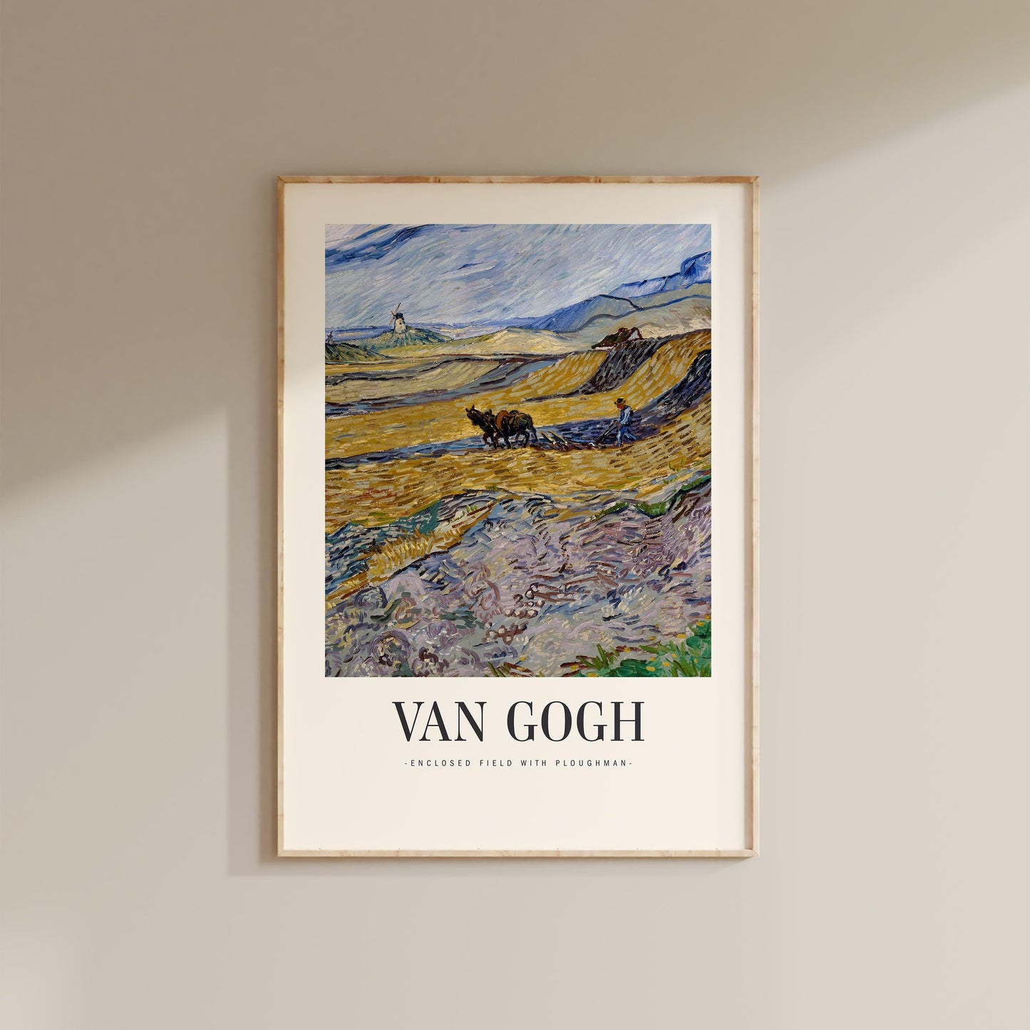 Van Gogh - Enclosed Fields with Ploughman