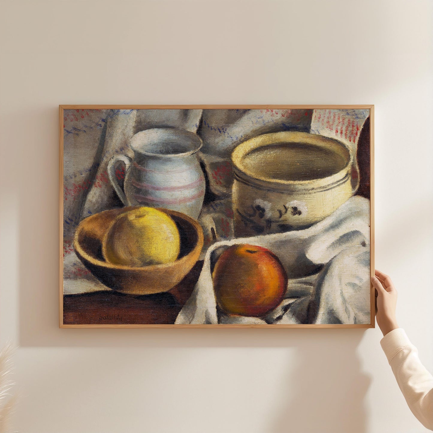 Mikuláš Galanda - Still Life with Ceramic Pots and Apples Print
