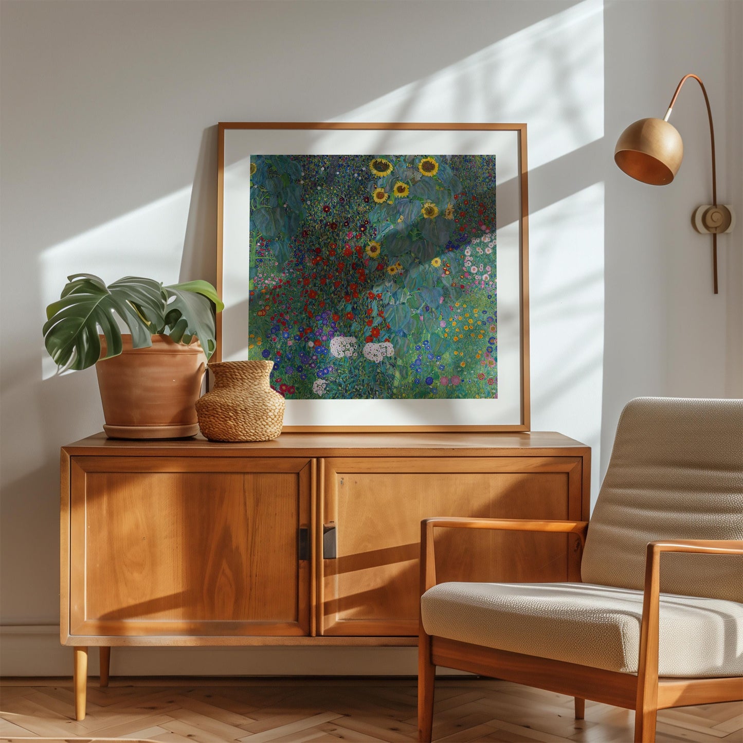 Gustav Klimt - Cottage Garden with Sunflowers Print