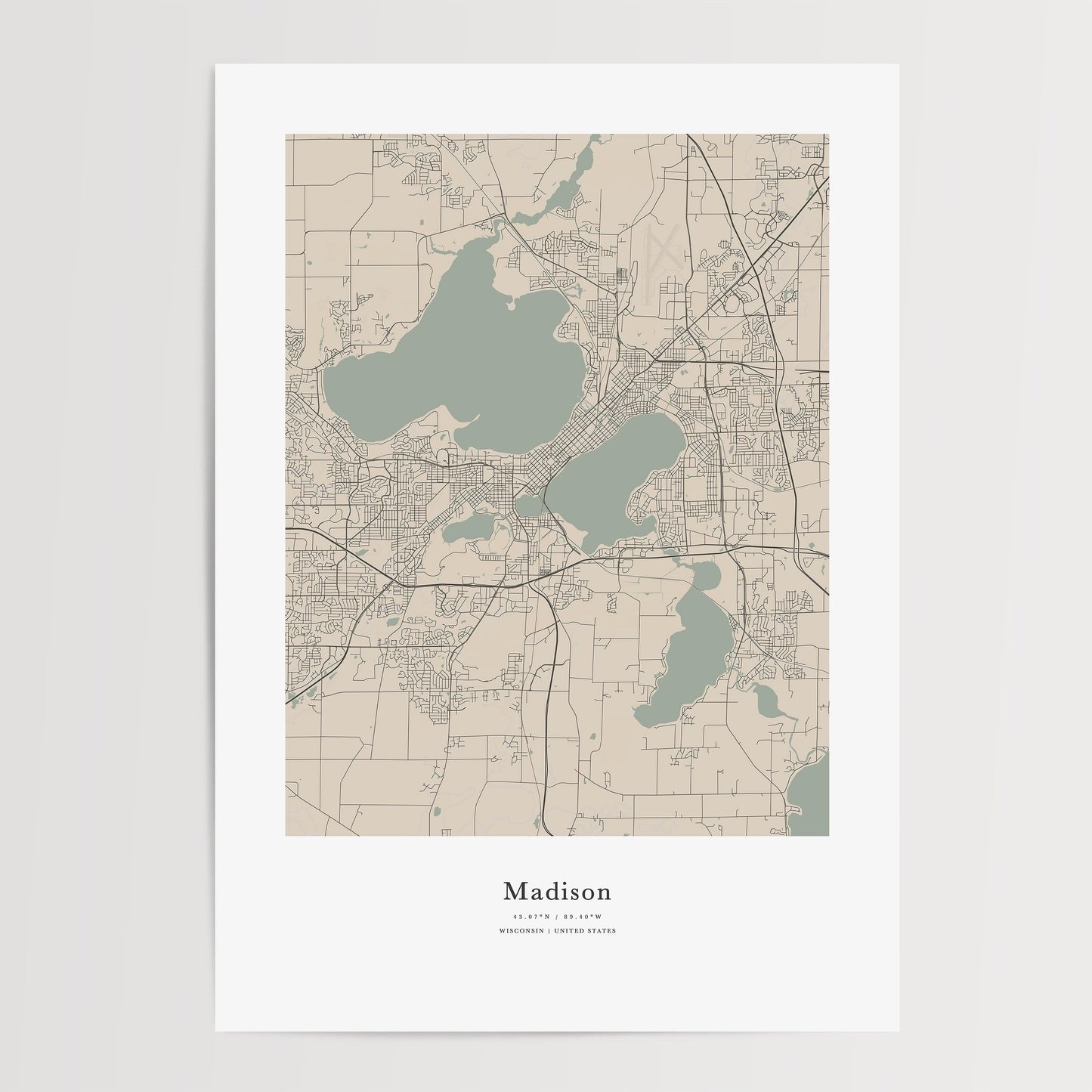 Madison City Map Print