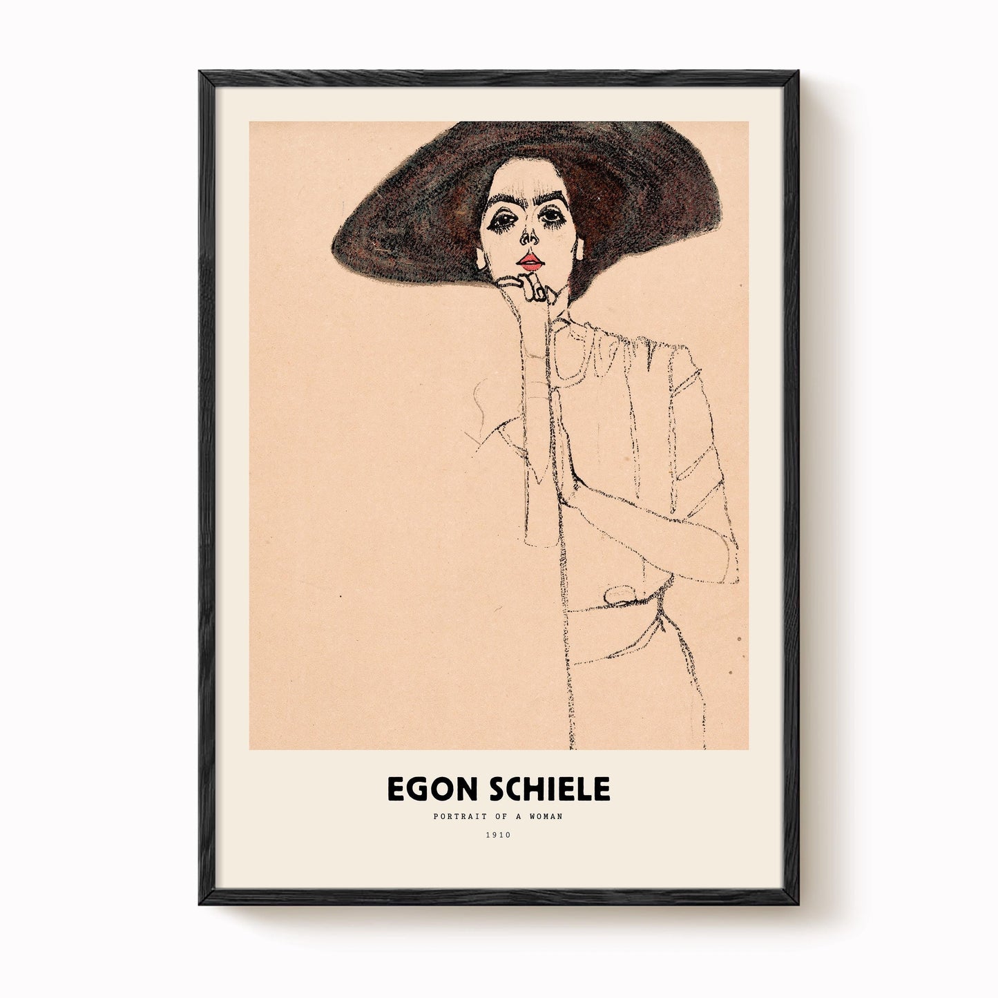 Egon Schiele - Woman with Wide Hat Print