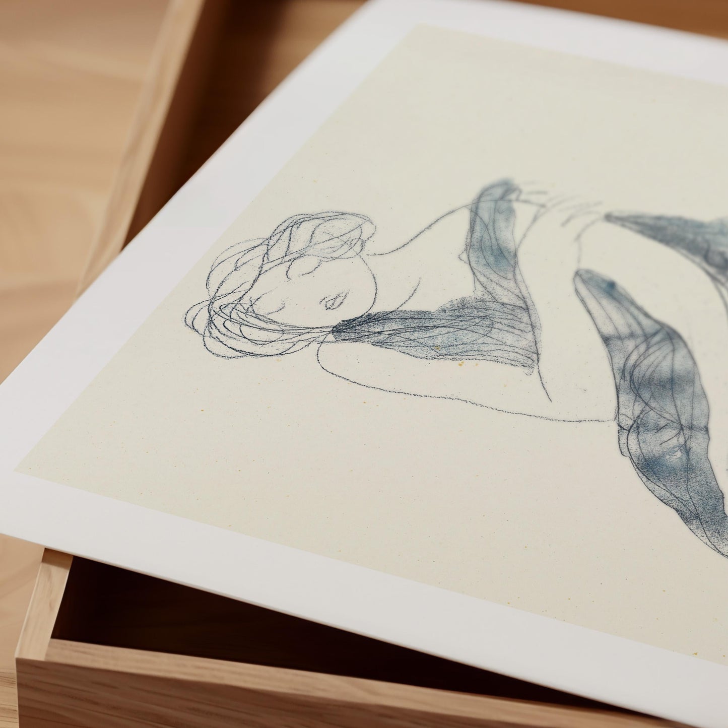 Auguste Rodin - Woman in Blue Dress Print