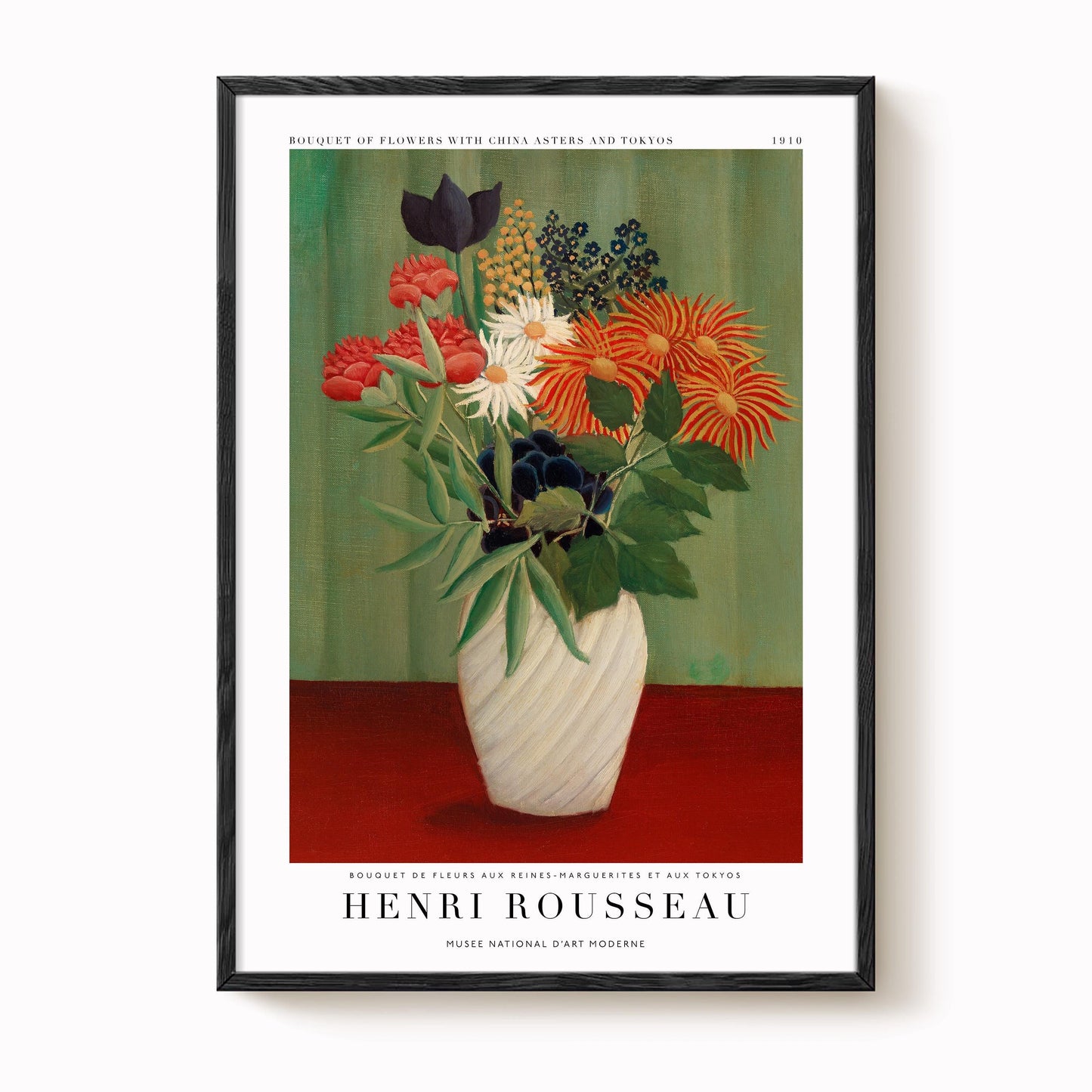 Henri Rousseau - Bouquet of Flowers with China Asters and Tokyos Print