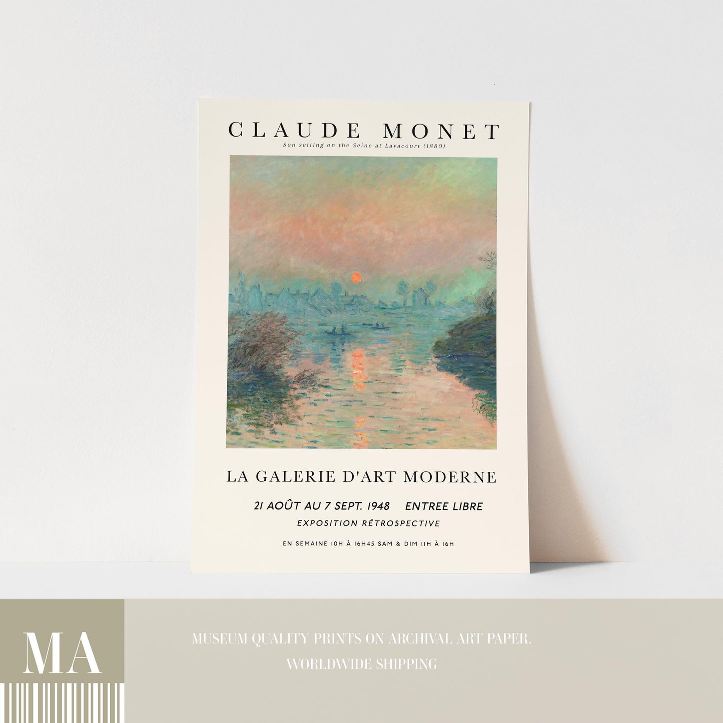 Monet - Sunset on the Seine Print