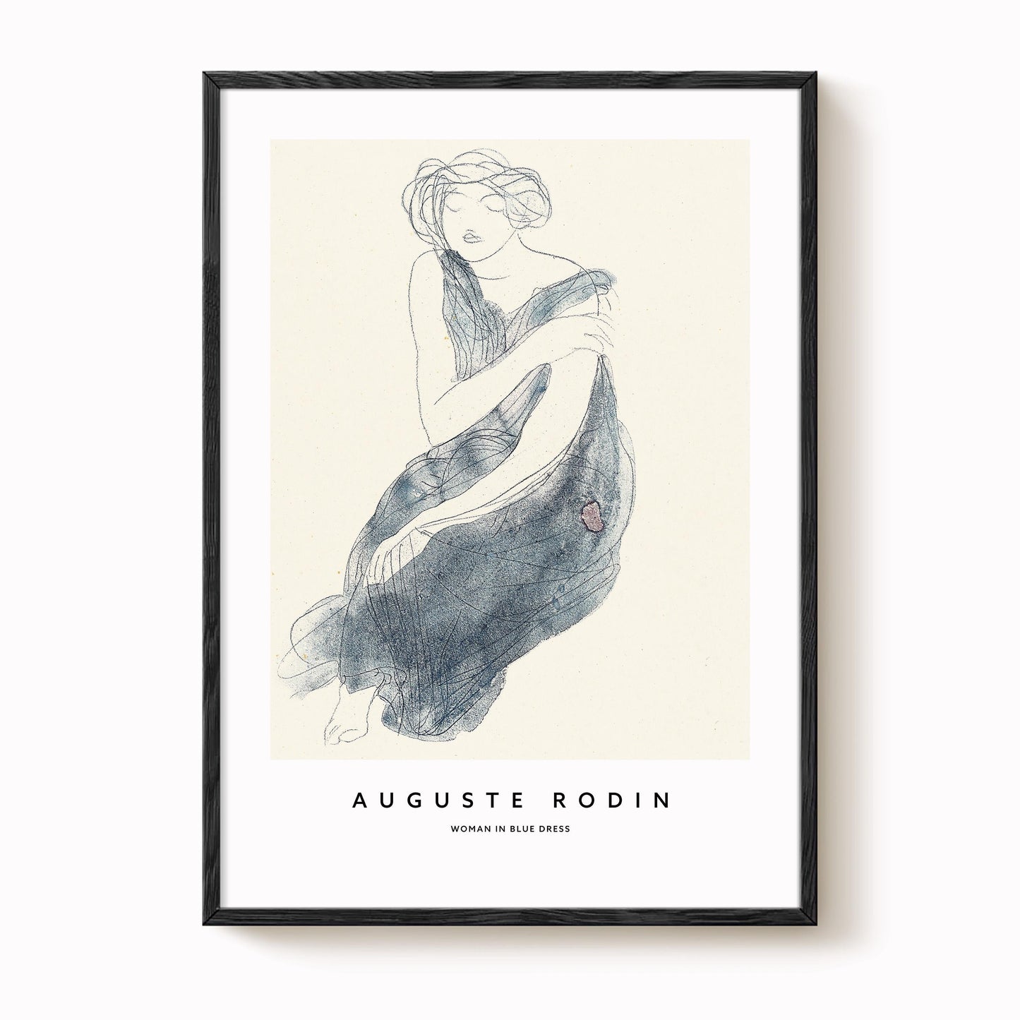 Auguste Rodin - Woman in Blue Dress Print