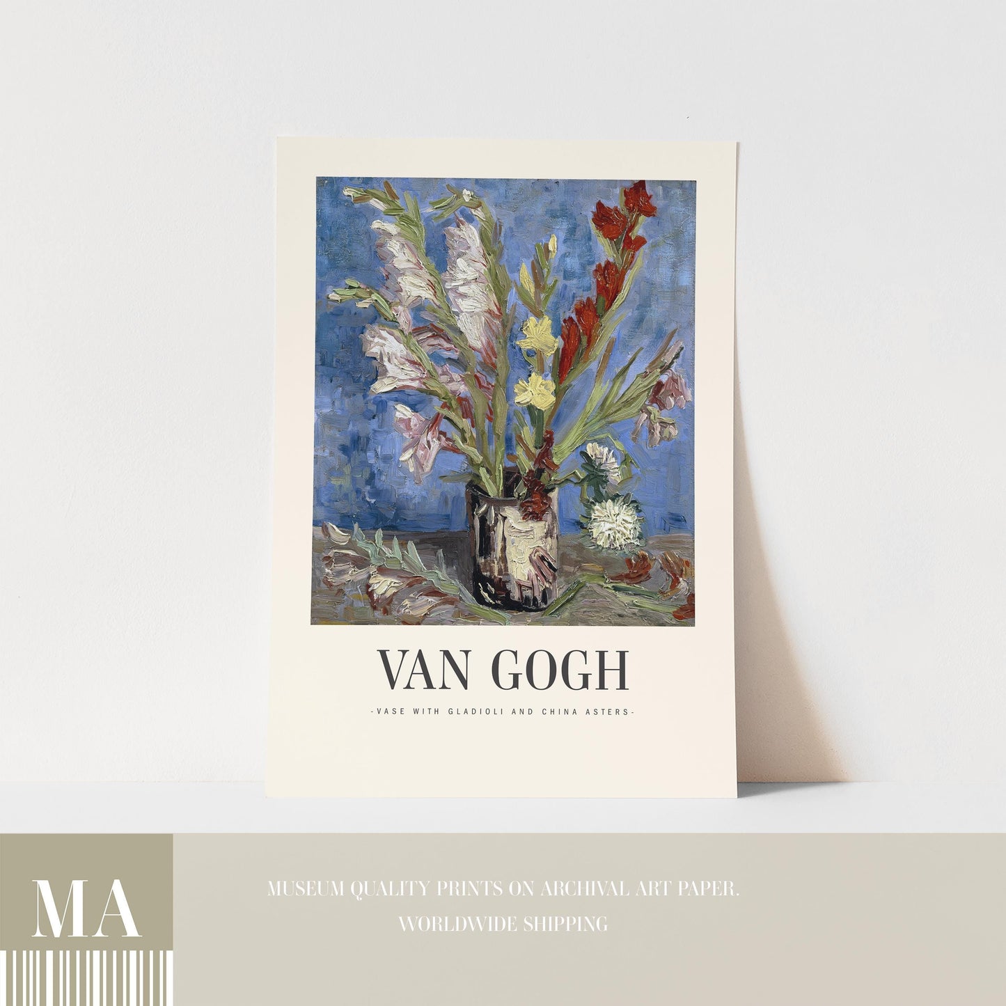 Van Gogh - Vase with Gladioli And China Asters Print