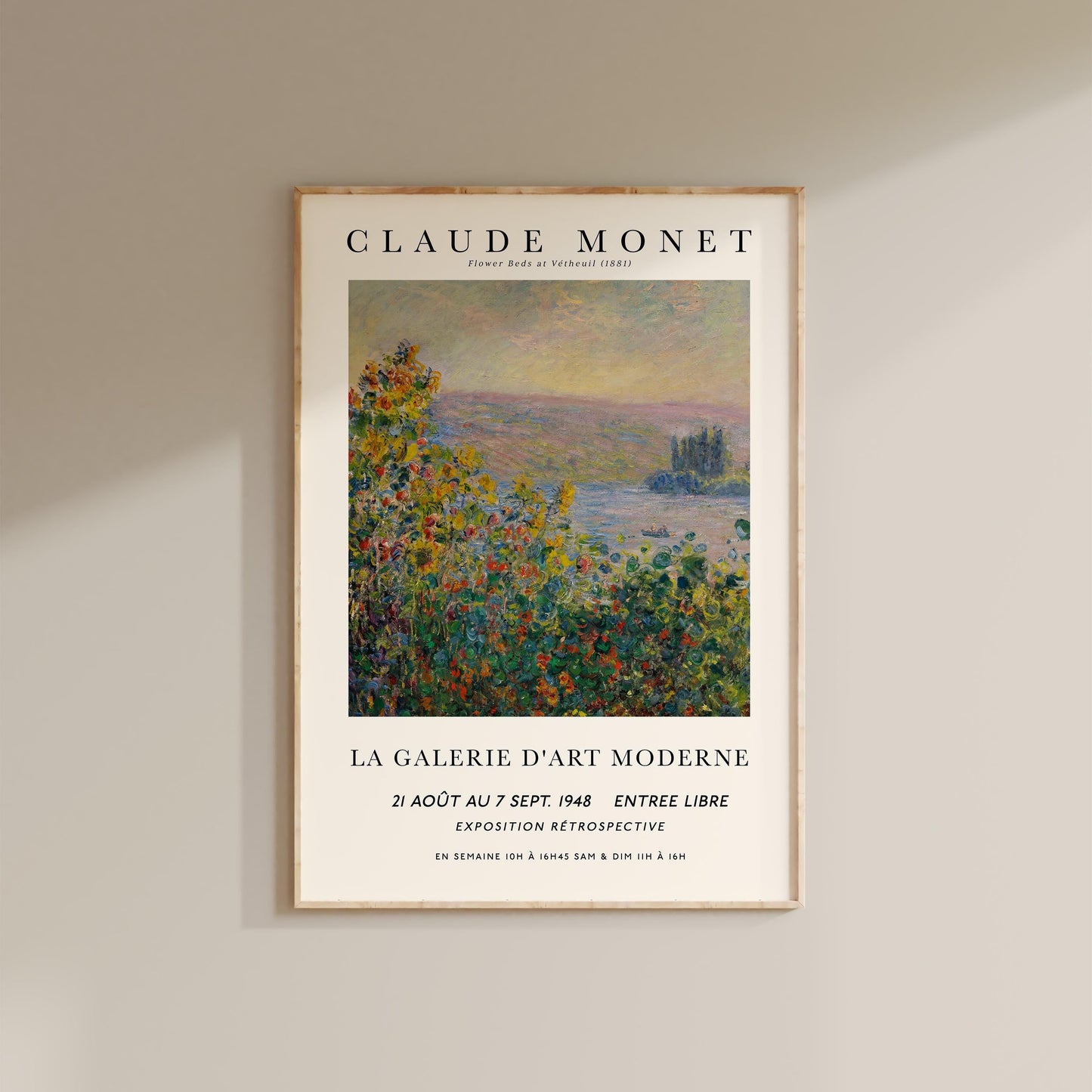 Monet - Flower Beds at Vétheuil Print